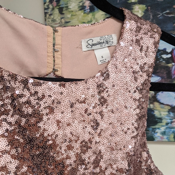 Beautiful Rose Gold Sequins Sparkly Dress - Picture 11 of 16